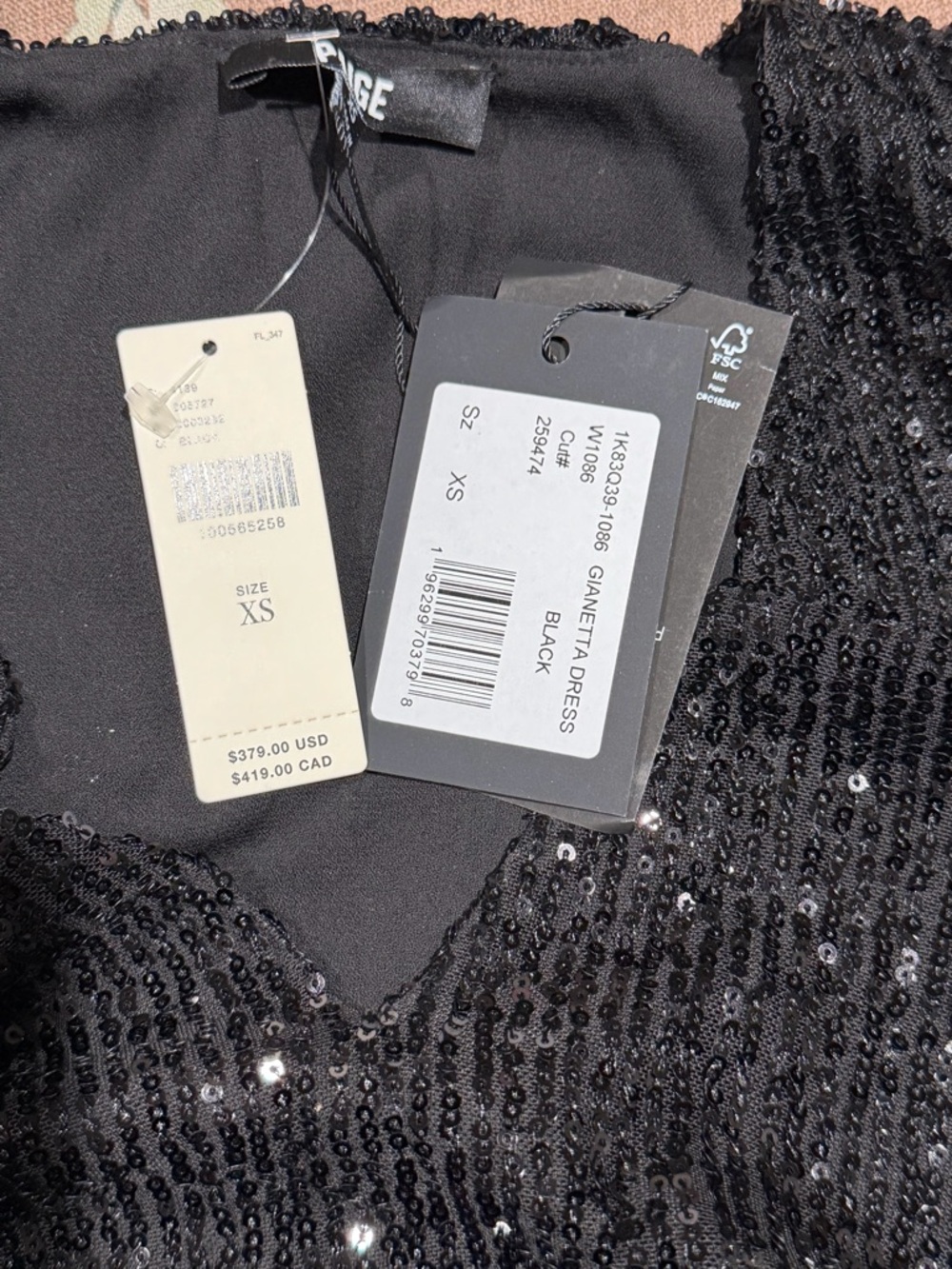 PAIGE Gianetta Black Sequin Mini Dress - Picture 10 of 10